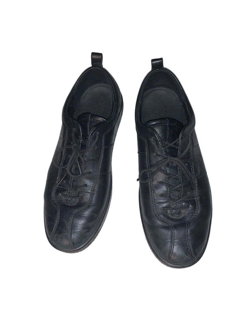 Women's ECCO Black Leather Lace-Up Sneakers US 9
